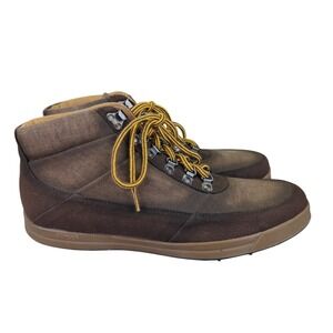 Ahimsa‎ Jeffrey Vegan Hiking Boots Mens Brown Canvas Vibram Sole Size 11